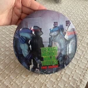 Teenage Mutant Ninja Turtles Large Button Pinback Movie Vintage VTG 1990 Stand